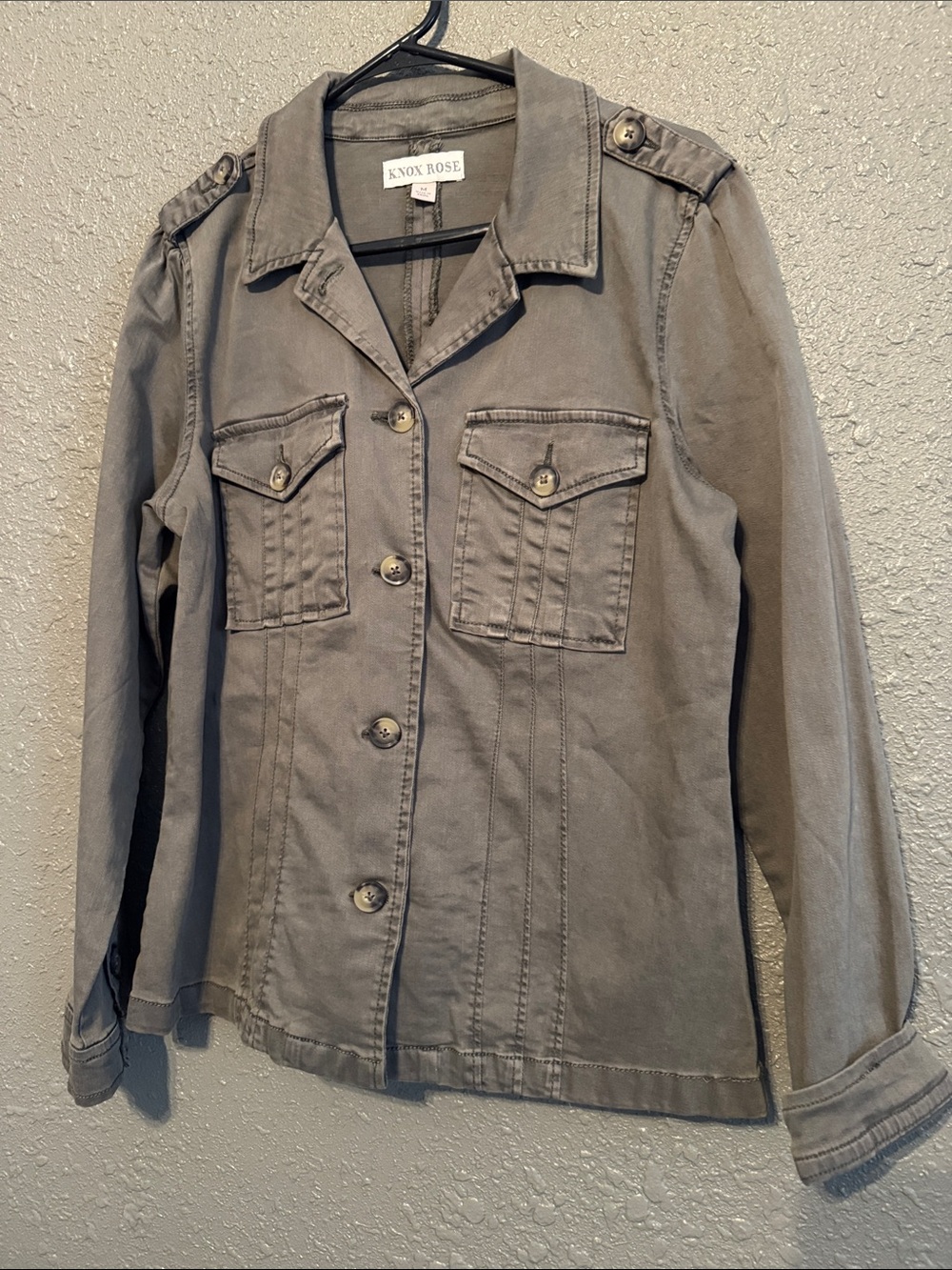Knox Rose Olive-Taupe Utility Jacket with Epaulets